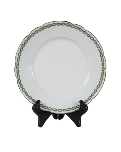 French Limoges Cake Stand, White/Green/Gold