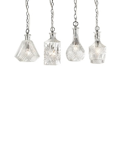 Set of 4 Vintage Decanter Pendant Lights