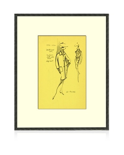 Print of La Roche Women’s Fashion Sketch Circa 1968