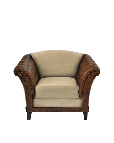 Kipling Tufted Club Chair, Tan/Brown