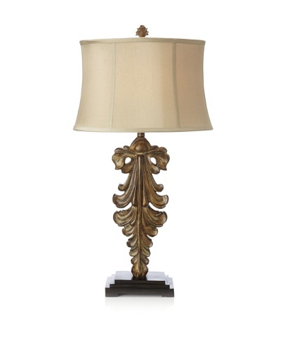 Oak Scroll Table Lamp