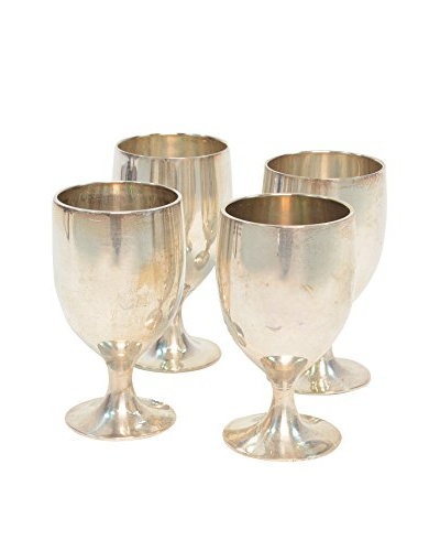 Set Of 4 Silver Plated Cups,