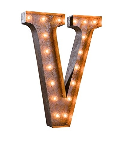 24 Vintage-Inspired Letter V Marquee Light