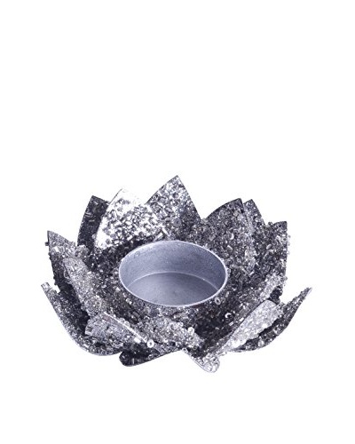 Set of 6 Lotus Silver Waxholders, Silver