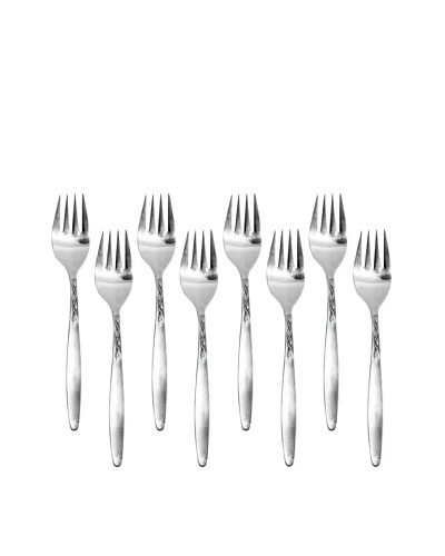 Set of 8 Vintage Forks with Wreath Pattern, c.1950s