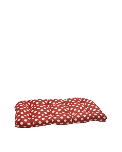 Waverly Sun-n-Shade Solar Spot Henna Wicker Loveseat Cushion [Red/Tan]