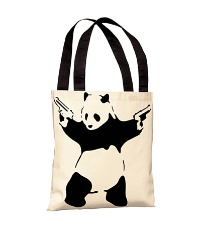 Banksy Panda with Guns Tote Bag