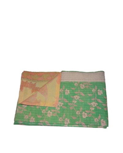 Large Vintage Gowri Kantha Throw, Multi, 60 x 90