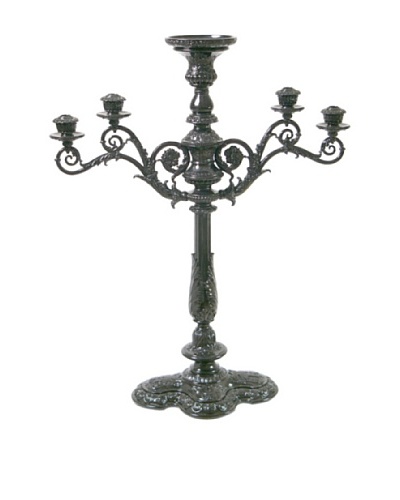 Large Baroque Style 4-Branch Candelabrum with Flower Pot on Center Top