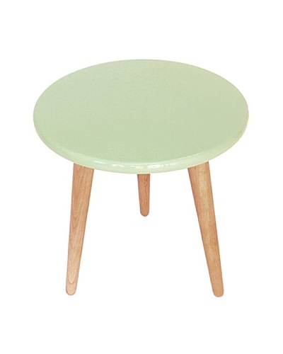 High Lacquer Stool, Mint Green