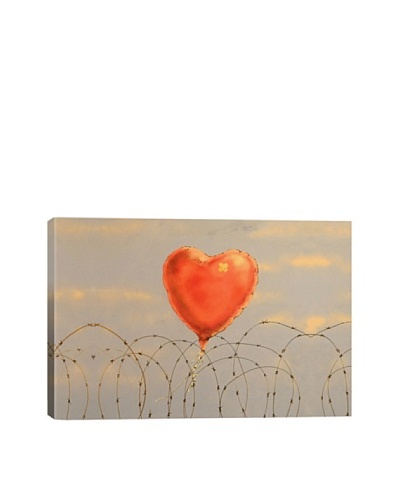 Banksy Barbed Wire Heart Balloon Canvas Print