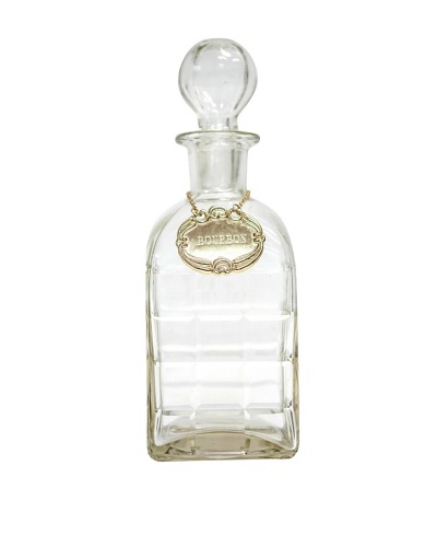 Vintage Circa 1940 Square Cut Crystal Bourbon Decanter