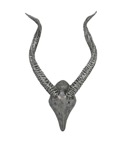Hand-Crafted Antelope Wall Horns, Silver
