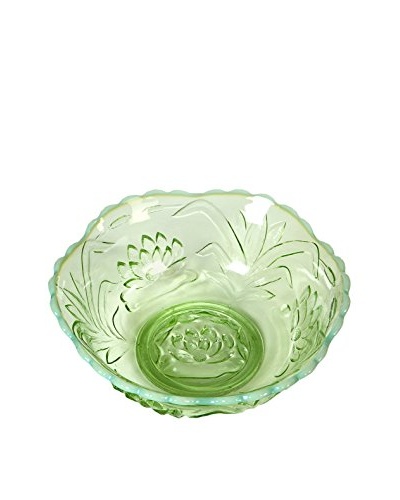 1940s Floral Glass Serving Bowl