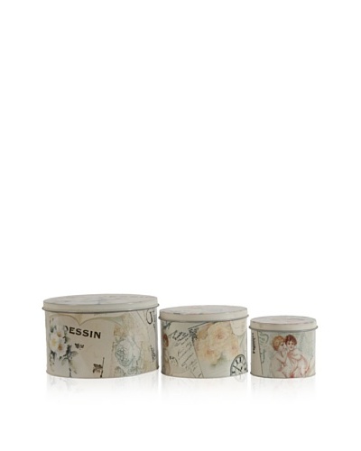 Set Of 3 Decorative Tins [Multi]