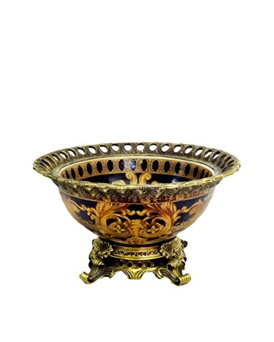 Versace Pattern Round Ormolu Bowl