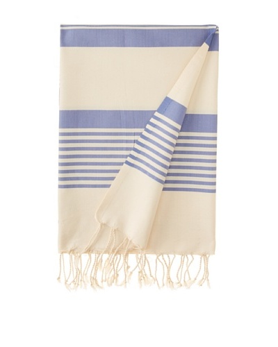Honeystriped Fouta Towel, Blue, 39 x 79