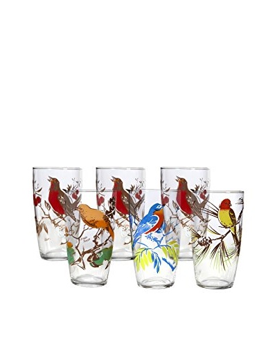 Set of 6 1960s Bird Glasses