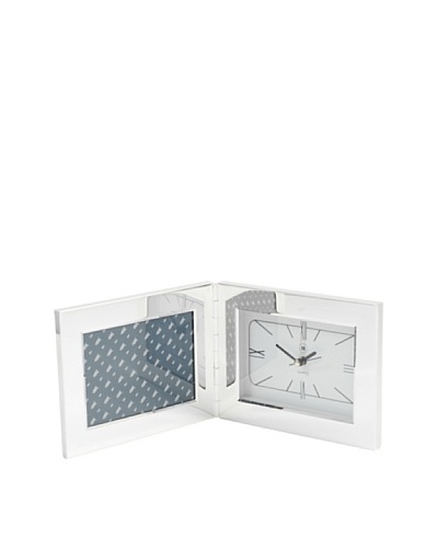 Silver-Plated Alarm Clock with 3.5x5 Picture Frame