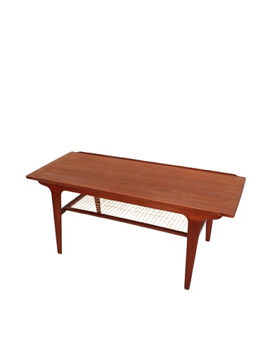 Danish Teak & Rope Coffee Table, Brown