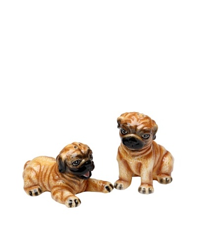 Pug Salt & Pepper Shaker Set, Brown