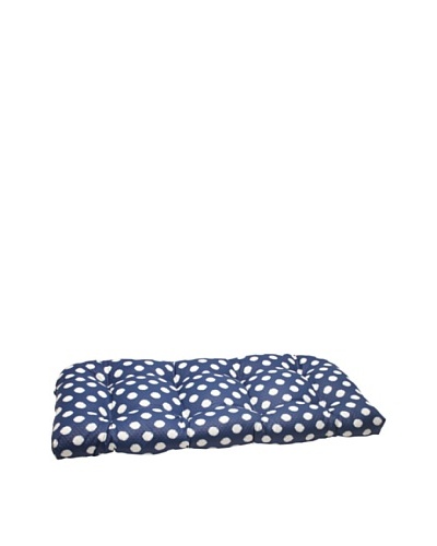 Waverly Sun-n-Shade Solar Spot Pool Wicker Loveseat Cushion [Navy/Cream]