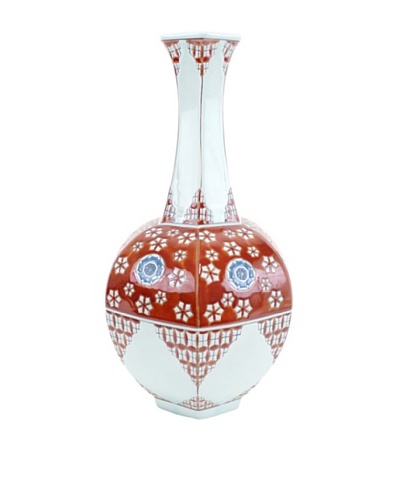 Achoura Vase, Light Blue/Red