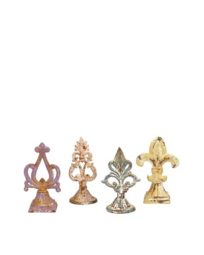 Set of 4 Assorted Santos Iron Finials