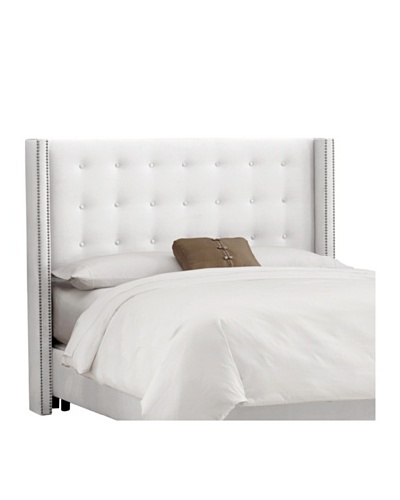 Nailhead Stud-Accented Tufted Wingback Headboard