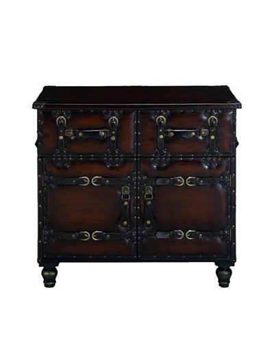 Wood & Faux Leather Chest