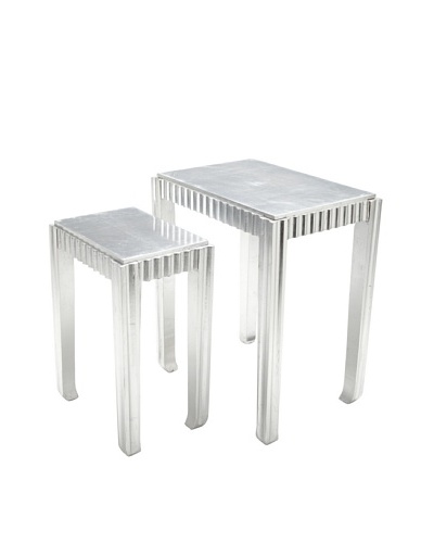 Sienna Set of 2 Nesting Tables, Silver Leaf