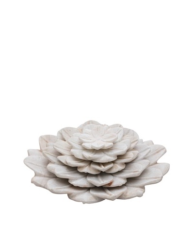 Set of 5 Lotus Flower Trays, Pearl, White