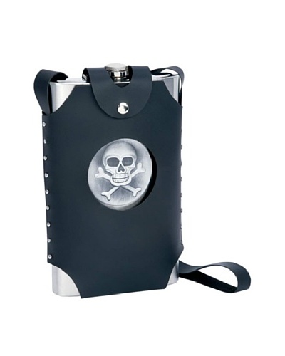 Skull & Crossbones 64-Oz. Party Flask with Vegan Case