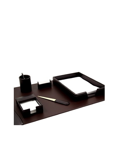 6-Piece Leather Desk Set, BrownAs You See