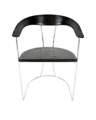 Italian Modern Chair, Black/Silver