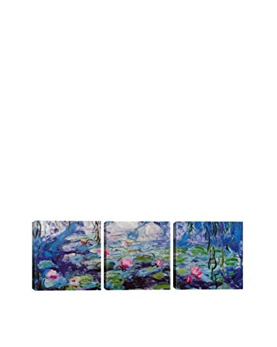 Claude Monet Nympheas (Panoramic) 3-Piece Canvas Print