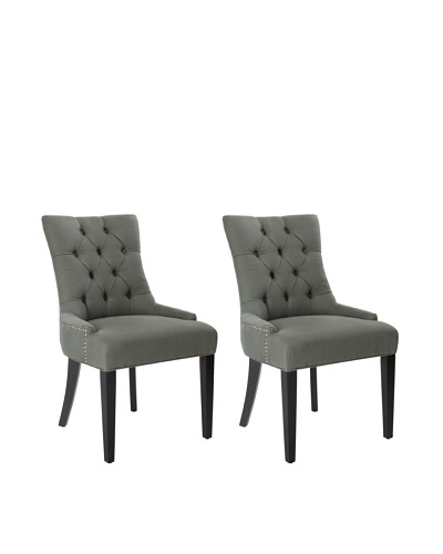 Safavieh Mercer Collection Heather Linen Nailhead Dining Chair, Set of 2