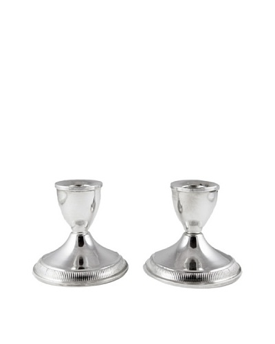 Vintage Sterling Silver Short Candlestick Holders, c.1960s