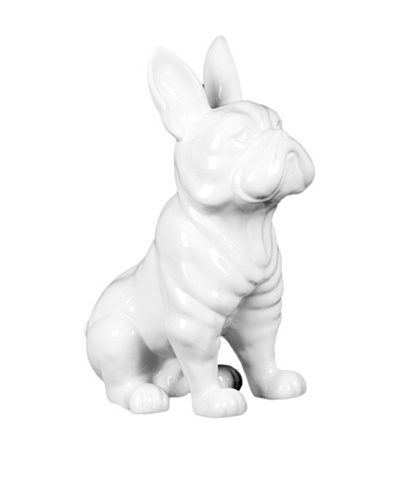 Ceramic French Bulldog, White