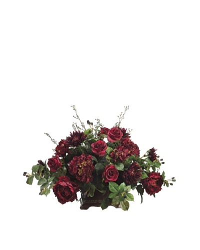 Rose, Mum & Hydrangea Arrangement, Burgundy/Wine