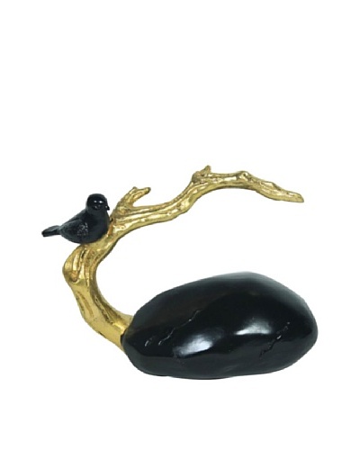 Bird on a Branch, Black/ Gold