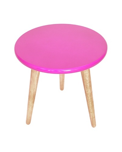 High Lacquer Stool, Fuchsia