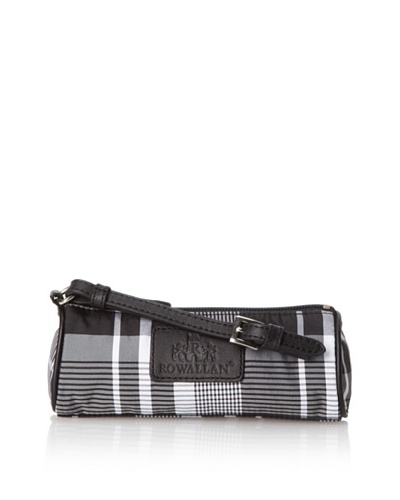 Make-Up Wristlet, Black/White Tartan