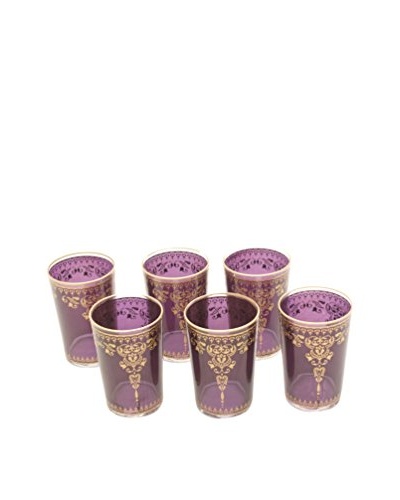 Set of 6 Morjana Tea Glasses, Violet