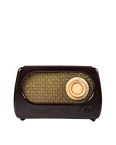 1930s Vintage Preferred Radio, Brown/Gold/Ivory