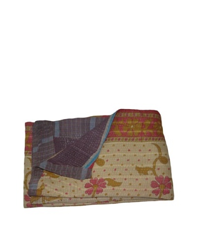 Vintage Navneet Kantha Throw, Multi, 60 x 90