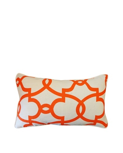 Dean Throw Pillow, Cream/Orange