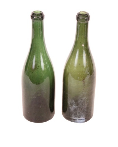 Pair of Antique Champagne Bottles, Green