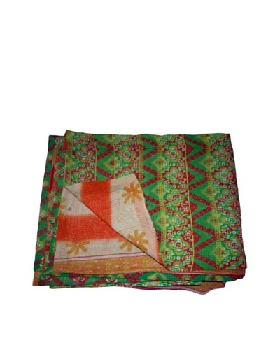 Vintage Lalima Kantha Throw, Multi, 60 x 90