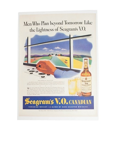 Vintage Circa 1960 Seagram's Whiskey V.O. Ad